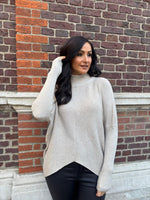 Stone Ribbed Dip Hem Jumper Vicky